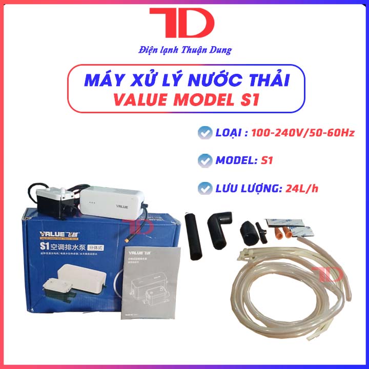 Máy bơm xả nước thải máy lạnh điều hoà Value, Bơm nước ngưng M1 M2 Và S1 - Điện Lạnh Thuận Dung
