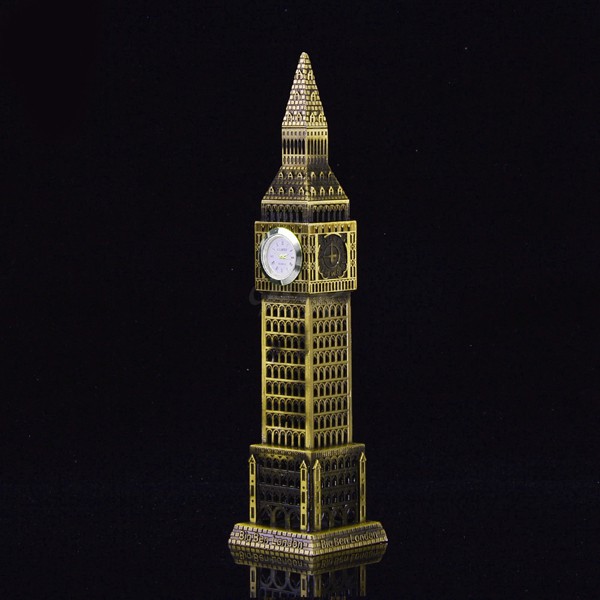 Mô hình trang trí tháp đồng hồ Big Ben London nước Anh bằng kim loại mạ màu