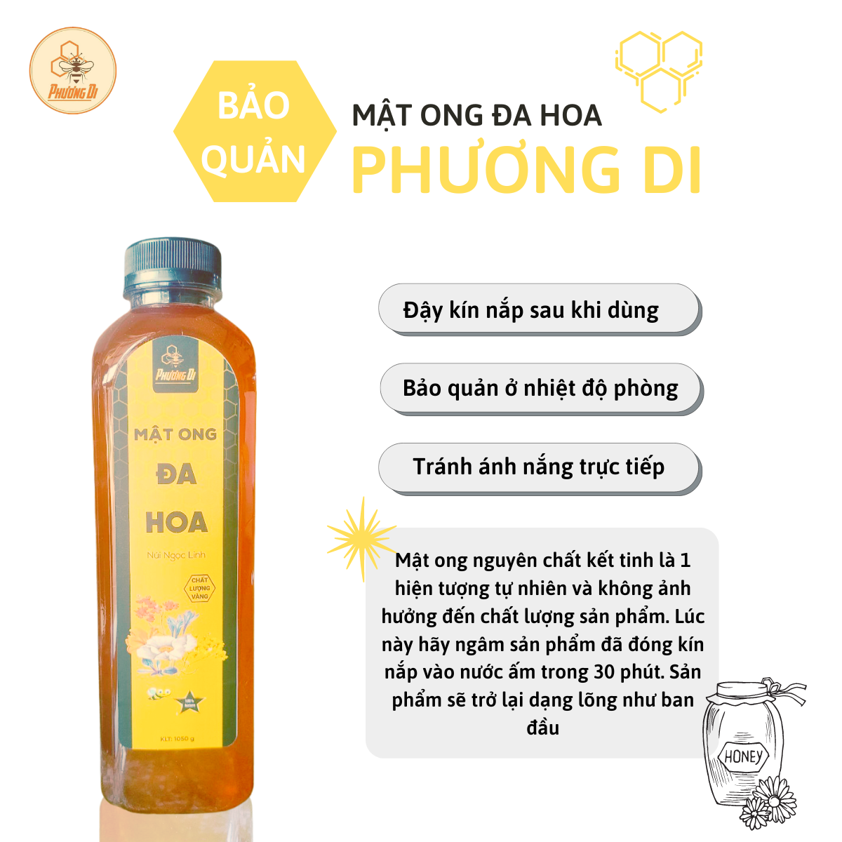 Mật ong đa hoa Phương Di 500ml