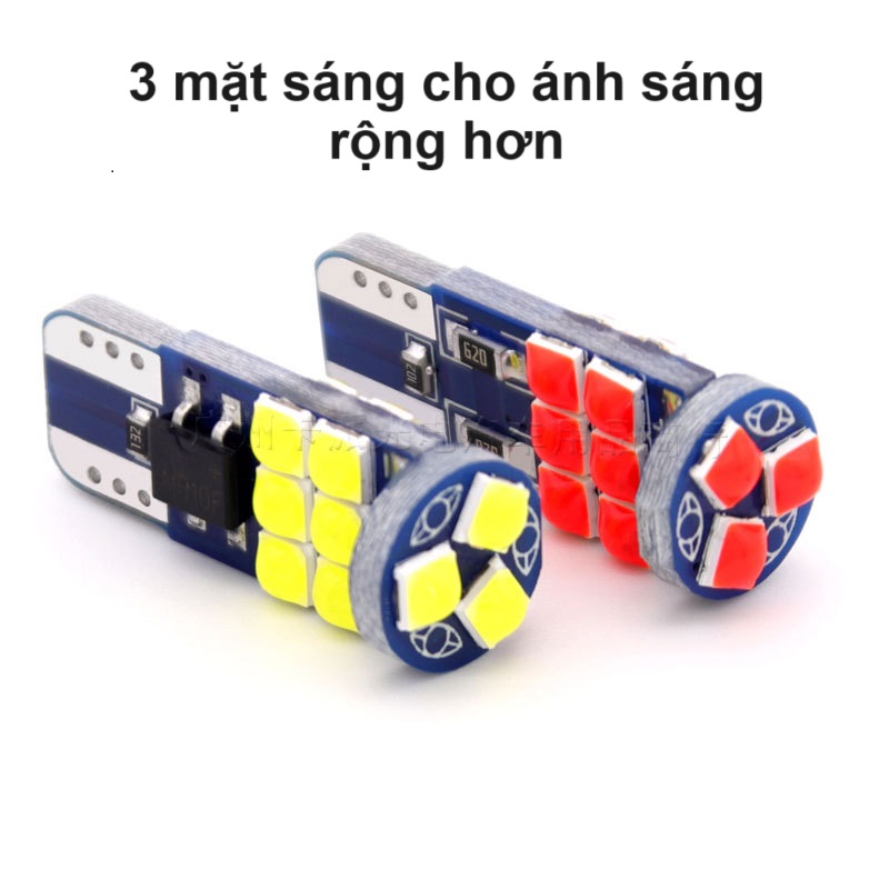 (Led T10 SS) Bóng Led T10 siêu sáng đủ màu chip 4014/ 3030 dùng cho đèn nội thất, đờ mi, xi nhan, biển số, đồng hồ,...