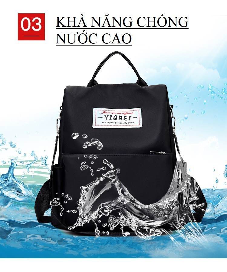BALO NỮ 2IN1 CHỐNG NƯỚC CHỐNG TRỘM THÔNG MINH (CÓ 2 KIỂU ĐEO) TẶNG KÈM MÓC KHÓA MÈO NHỎ XINH