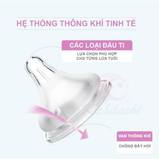 Núm vú cổ rộng silicon siêu mềm Attoon cho bé Size M L XL