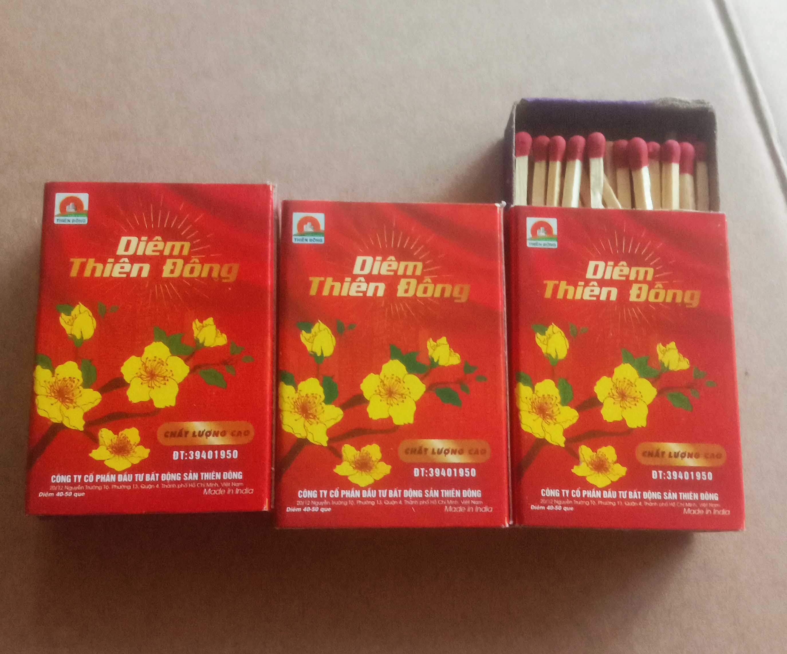 100 hộp diêm quẹt