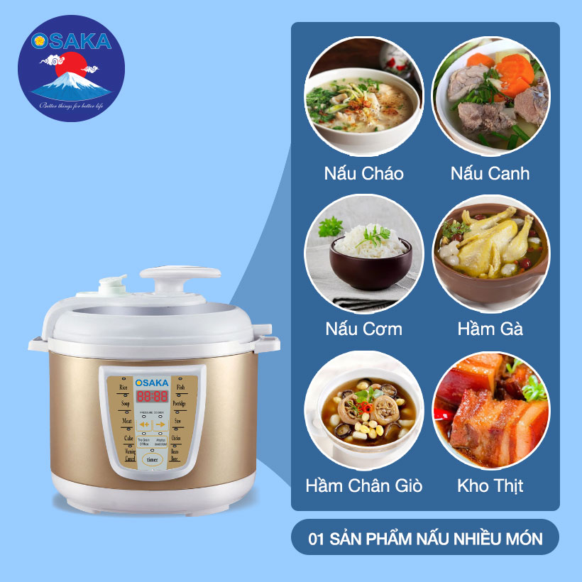 Nồi áp suất điện tử 5.0 Lít OSAKA IPD05GE