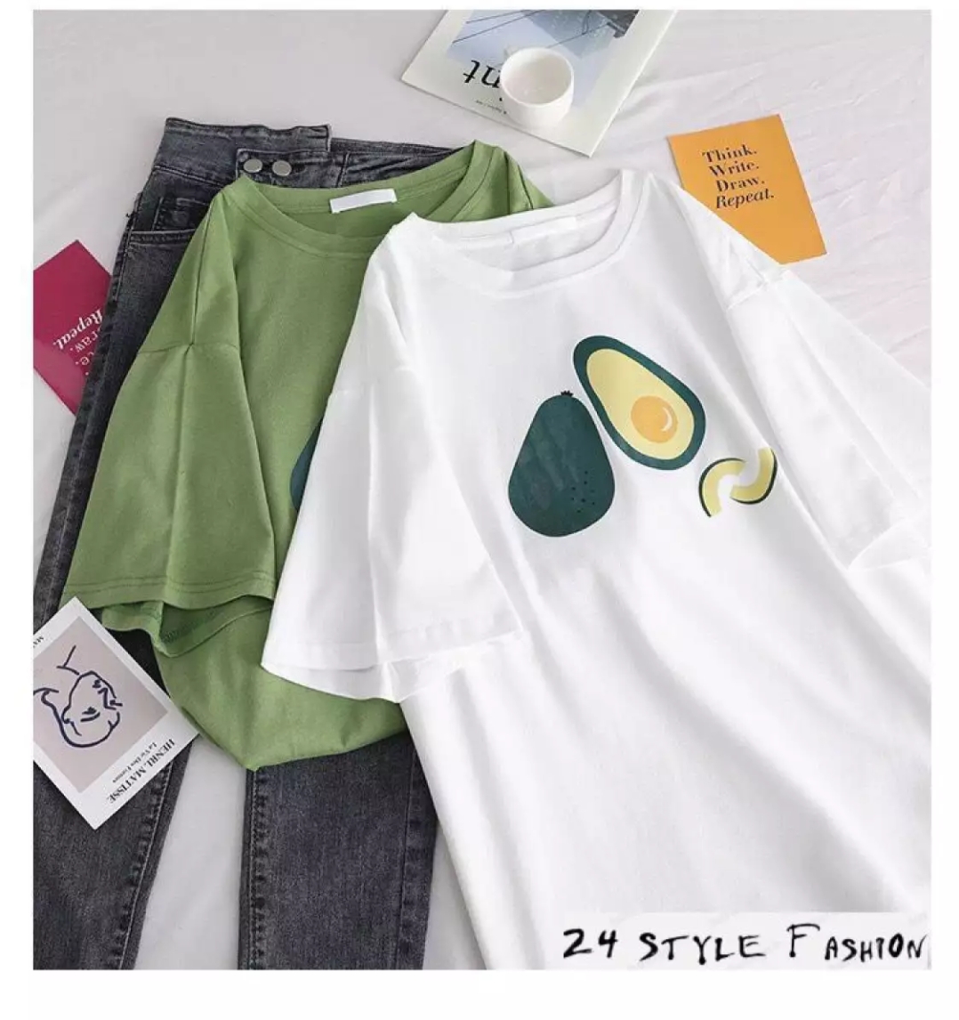 [HCM]Áo thun nam nữ form rộng hàn quốc in hình Trái Bơ Bự kiểu mới độc đẹp vải dày mịn mát