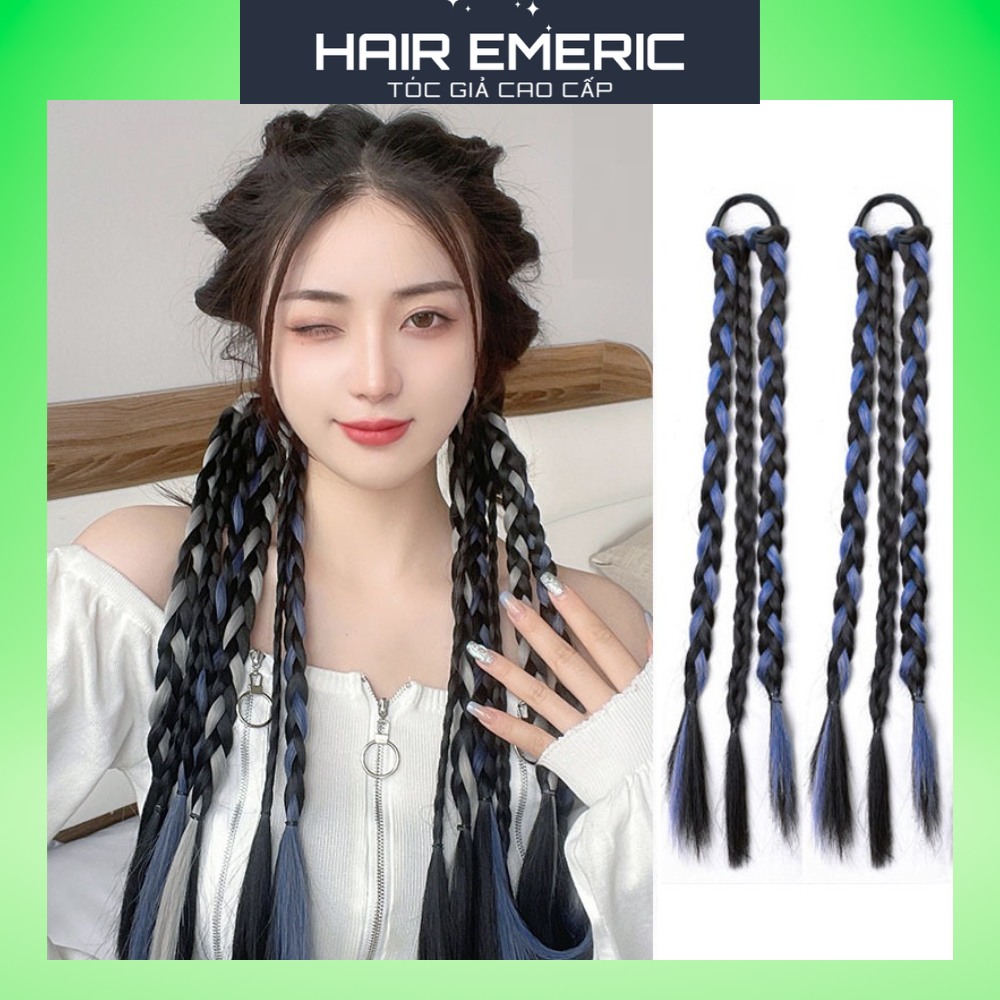 Dây buộc tóc giả thắt bím phong cách Hàn Quốc Emeric