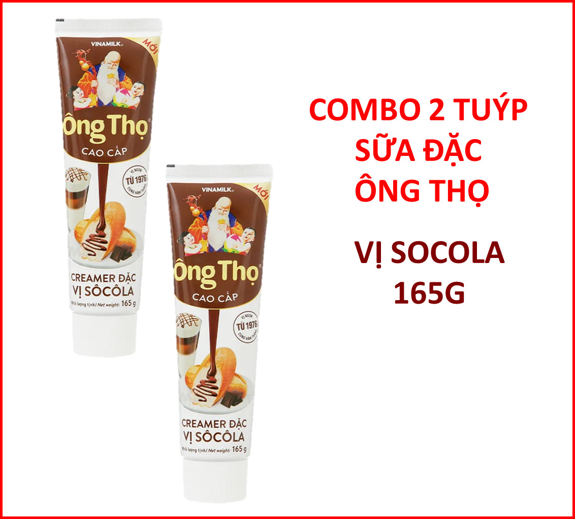 Combo 2 Tuýp Sữa đặc Ông Thọ vị vani/socola/dâu 165g