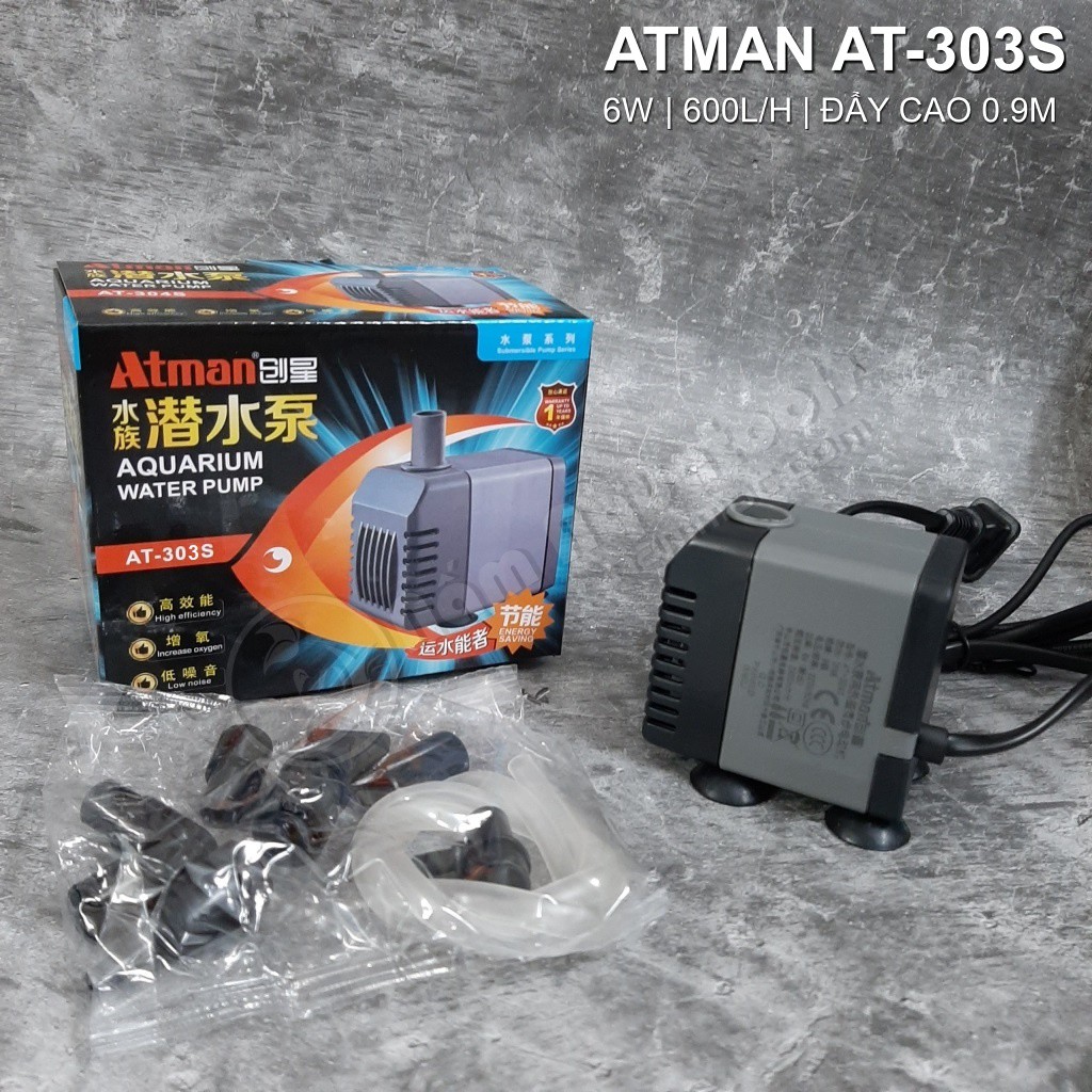 Bơm atman at-303s dòng bơm bể cá thế hệ mới bền bỉ, tiết kiệm điện