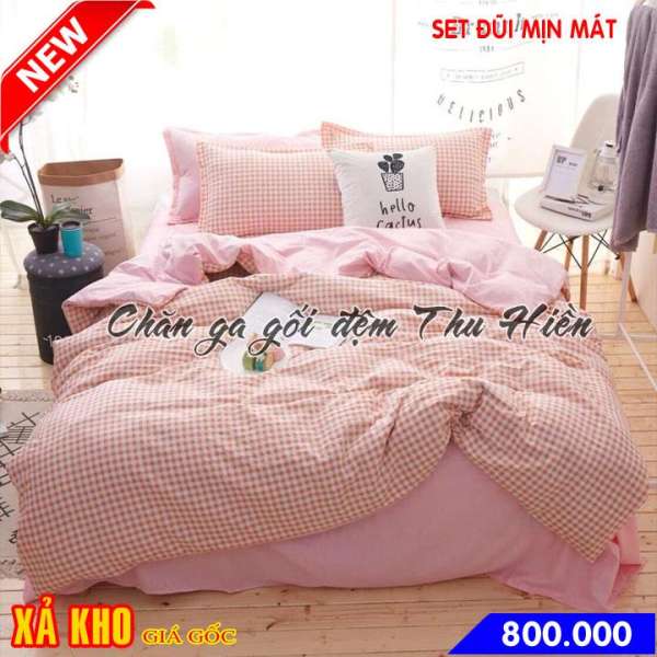 Bộ chăn ga gối cotton đũi cao cấp 8