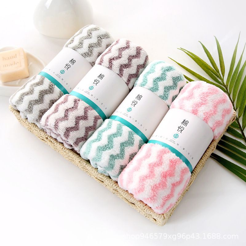 Khăn mặt lông mịn xuất Hàn 30x50cm, khăn mặt Hàn Quốc, khăn mặt kẻ hàn quốc