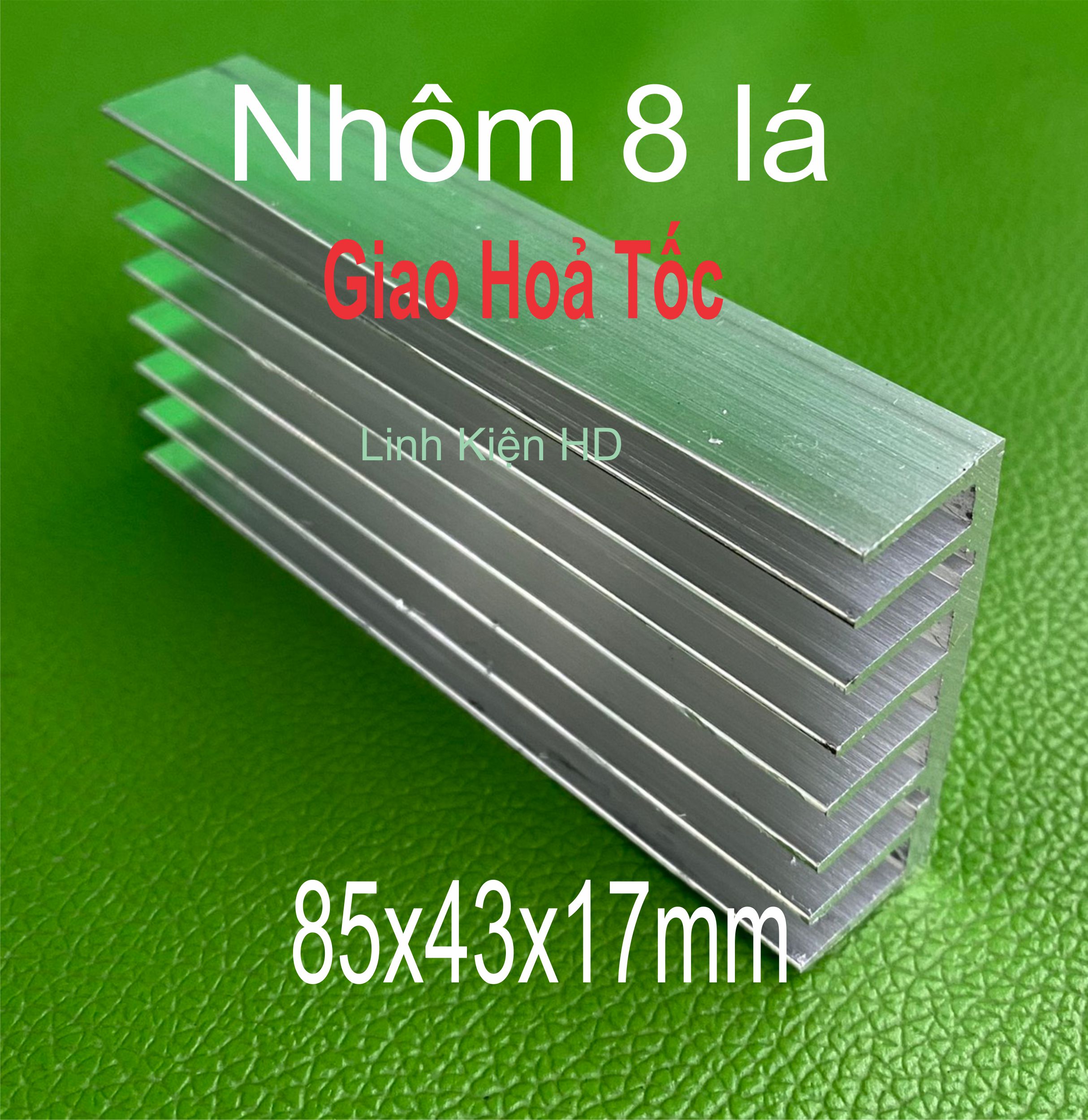 Nhôm tản nhiệt 8 cánh 85x43x17mm Combo 10 miếng