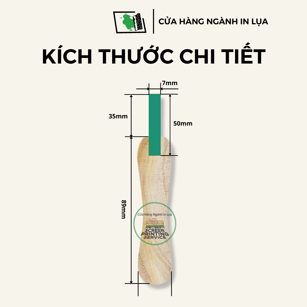 Dao gạt mực xanh lá in lụa dày 7mm, độ cứng 65A (Mềm)