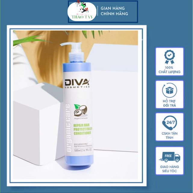 Dầu xả Diva New giữ màu cho tóc khô hư tổn 500ml- Chai