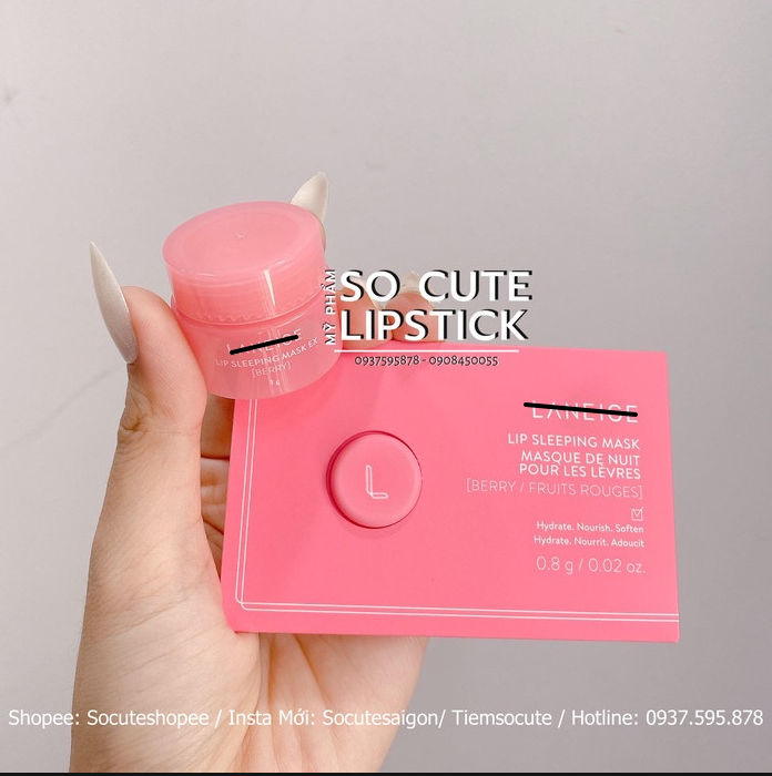 Sample Mặt Nạ Ngủ Cho Môi Lanei Lip Sleeping Mask Sample 0.8gr / Minisize 3gr NHIỀU MÙI