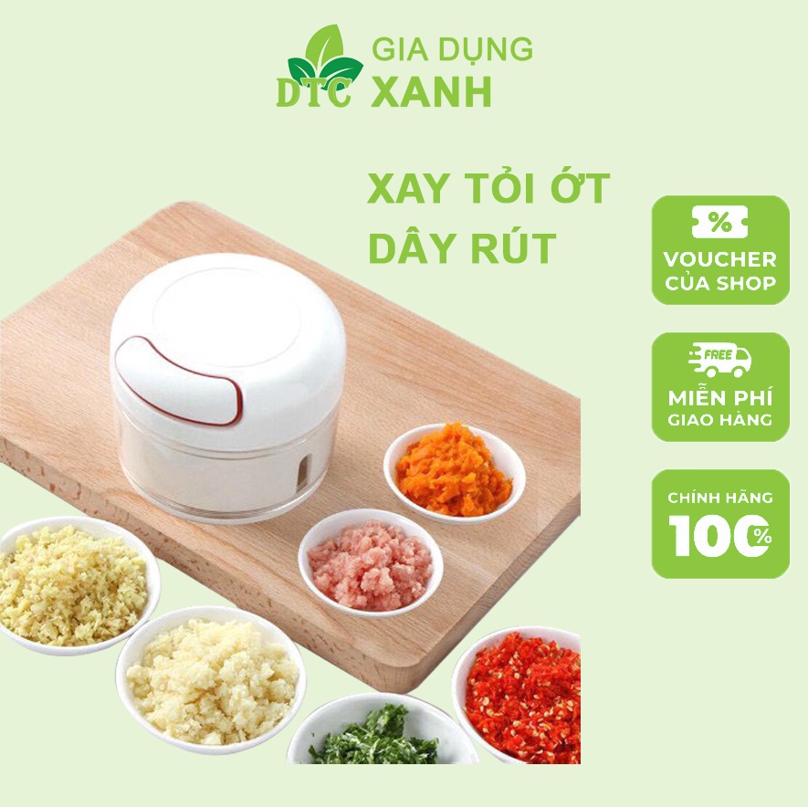 Dụng Cụ Xay Tỏi Ớt Rút Dây Mẫu Mới, Máy xay tỏi, ớt,máy xay mini đa năng, Xay tỏi, ớt cầm tay