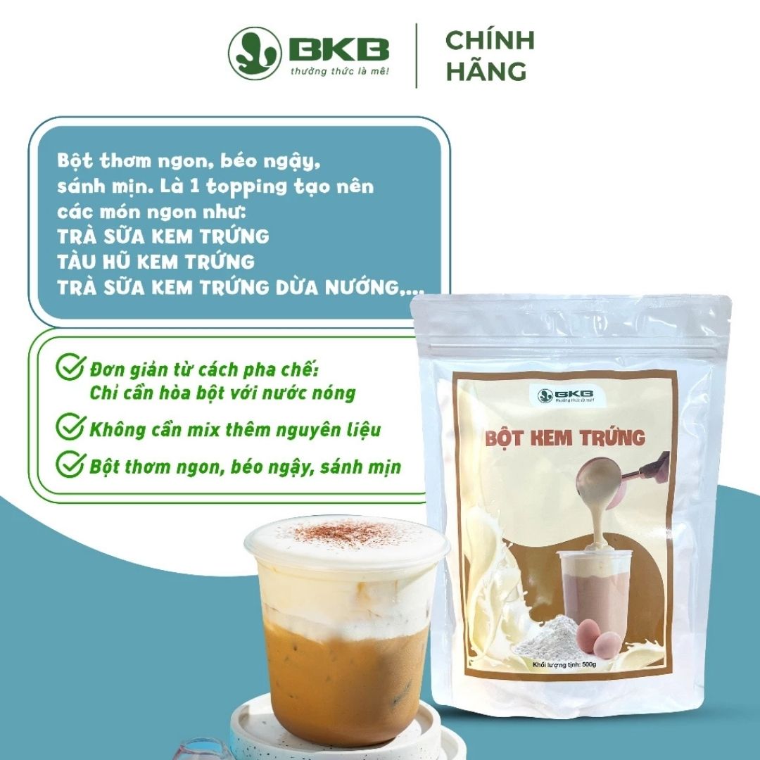 Bột Kem Trứng BKB Gói 500g – Hương Vị Sánh Mịn, Béon Ngậy, Dễ Dàng Chinh Phục Vị Giác