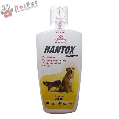 Sữa Tắm Trị Ve Rận Bọ Chét Chó Mèo Hantox Shampoo Vàng chai 200ml