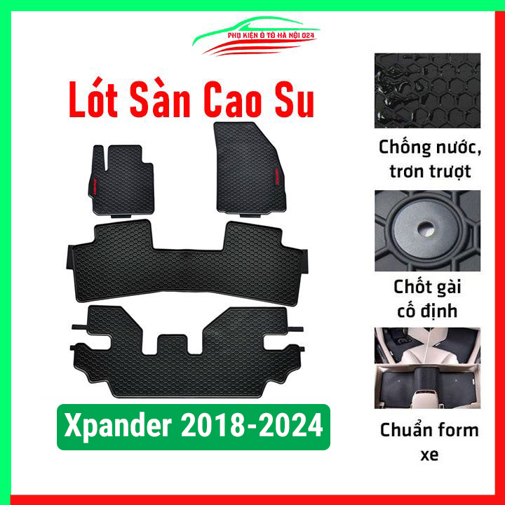 Thảm lót sàn ô tô cao su theo xe Xpander 2018-2024 Mẫu 3D, thảm trải sàn xe hơi không mùi, chống trơn trượt, mài mòn tốt