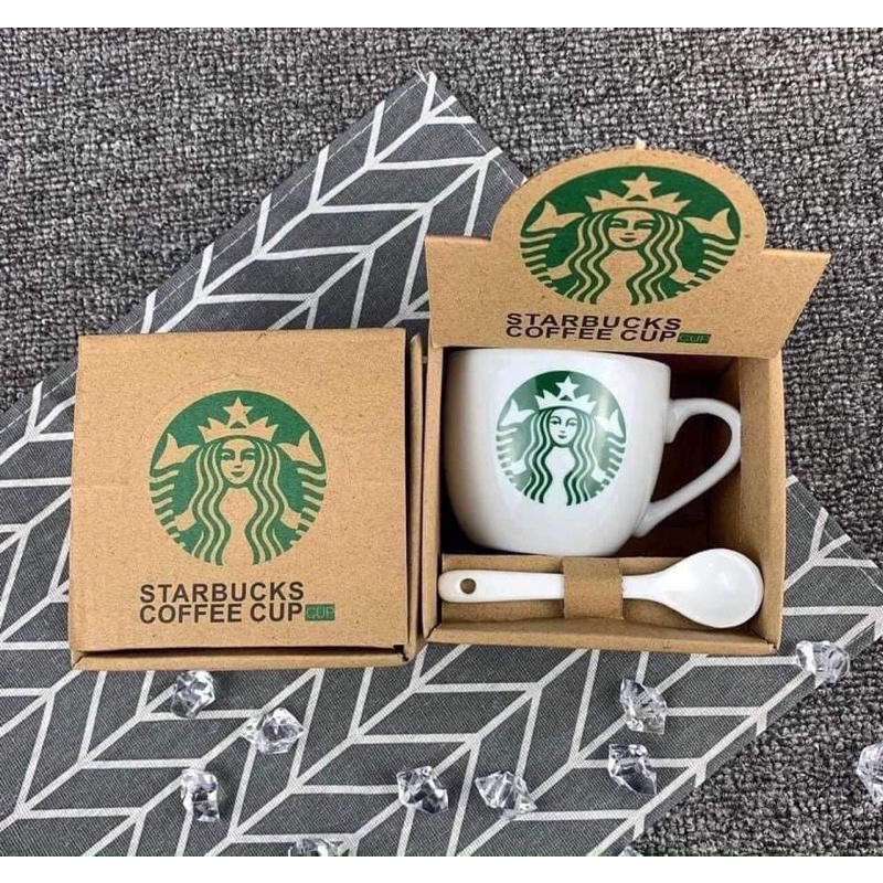 Set cốc sứ và bình giữ nhiệt Starbuck decor