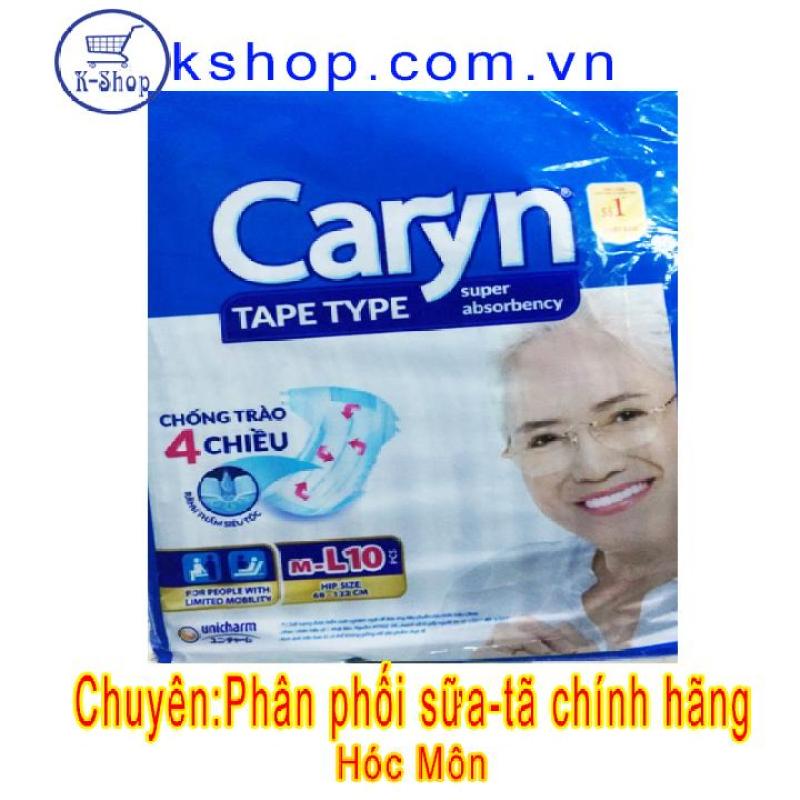 Tã dán Caryn Siêu thấm M-L10 (68-122CM)-MẪU MỚI Chống Kháng Khuẩn tốt nhất