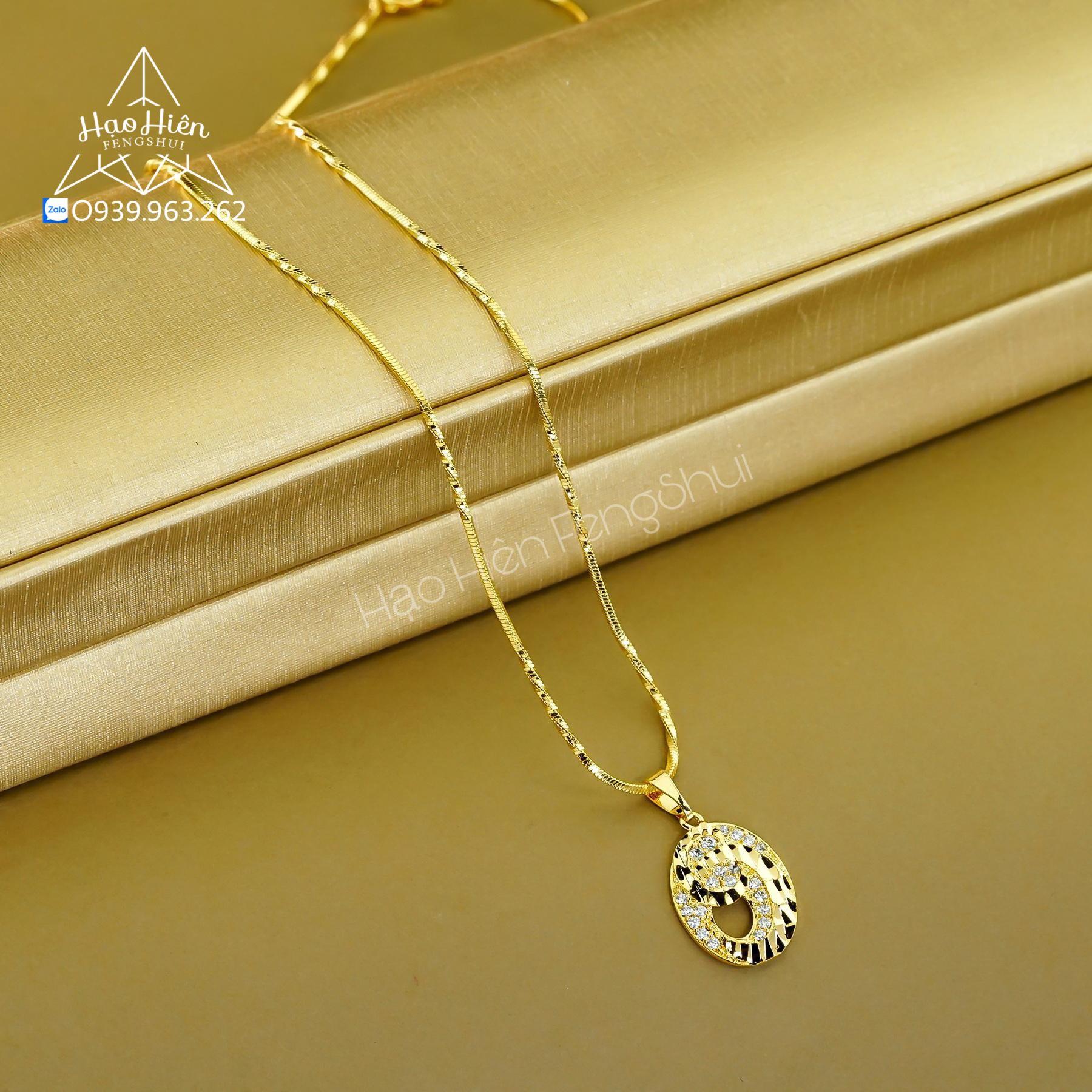 Dây chuyền nữ, vòng cổ nữ mạ vàng 18K mặt Ovan đính đá Cao Cấp Hạo Hiên X.DC0008-M27.D23 - Quà tặng ý nghĩa, quà sinh nhật, dây chuyền vàng, dây chuyền bạc, dây chuyền vàng nữ, dây chuyền bạc nữ, dây chuyền nữ đẹp, dây chuyền bạc nữ đẹp