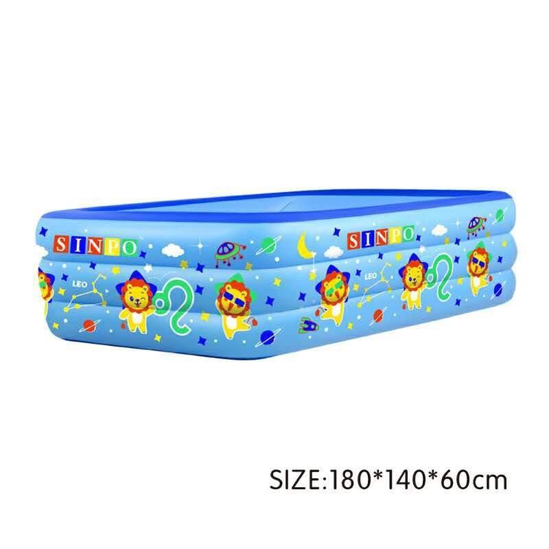 Bể bơi phao 3 tầng cho bé (kt 180 x 140 x 60 cm, kèm 2 miếng vá và 1 lọ keo)