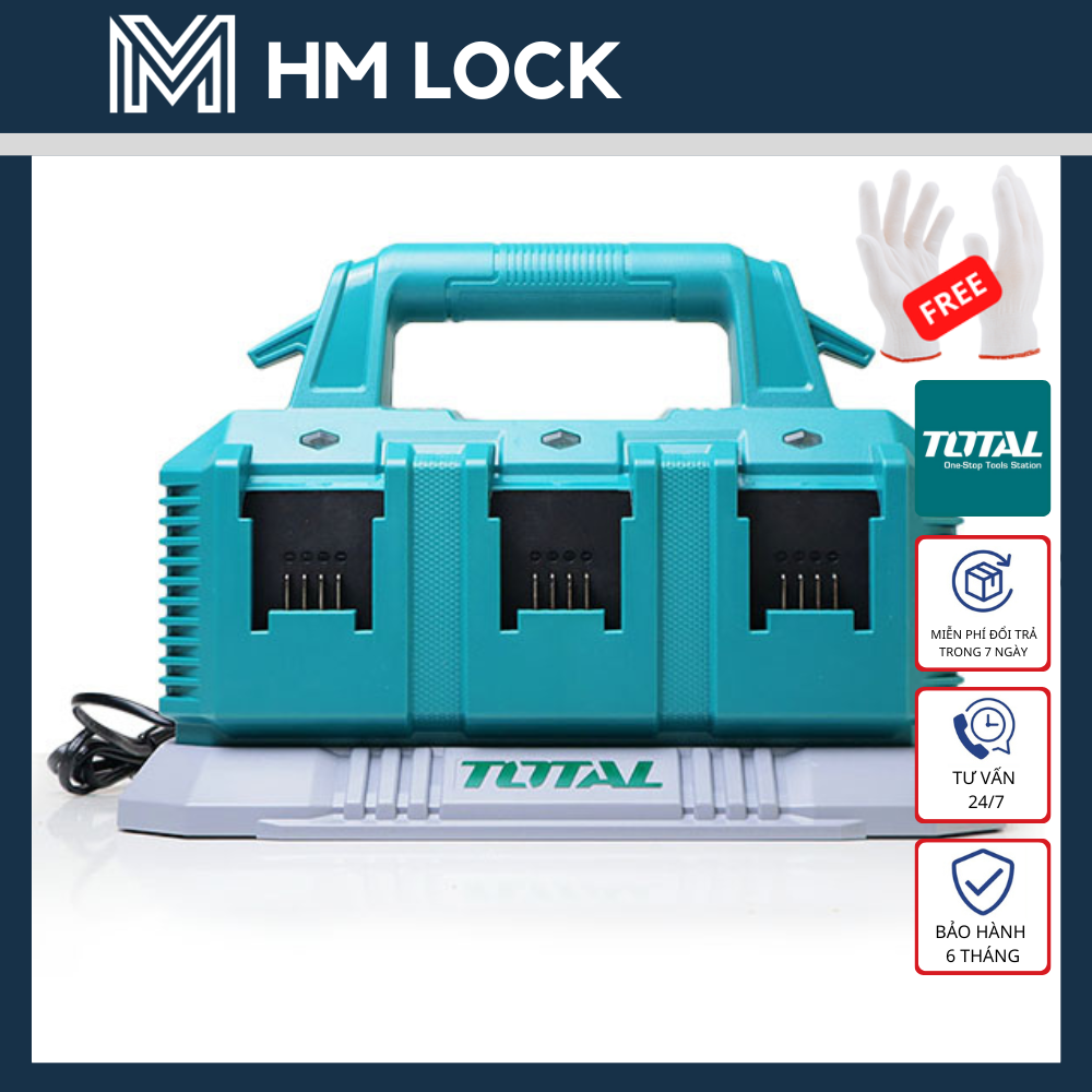 Sạc 6 cổng dùng pin lithium-ion 20v total - hàng chính hãng - tfcli2064
