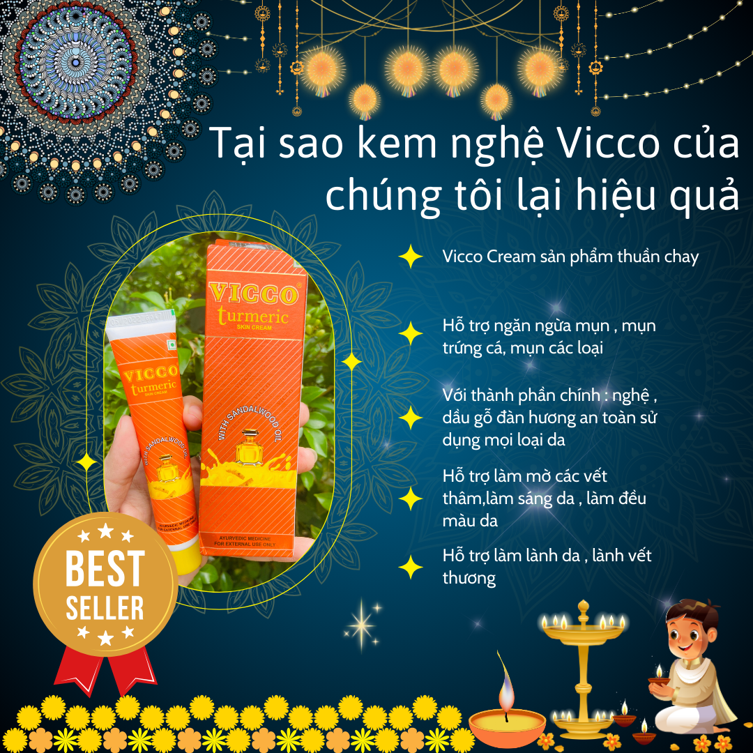 Vicco Turmeric Cream 30g India - Bath & Body Care - Moisturizing Milk - with Pine Essential Oil - Healthy and Bright Skin - Daily Use