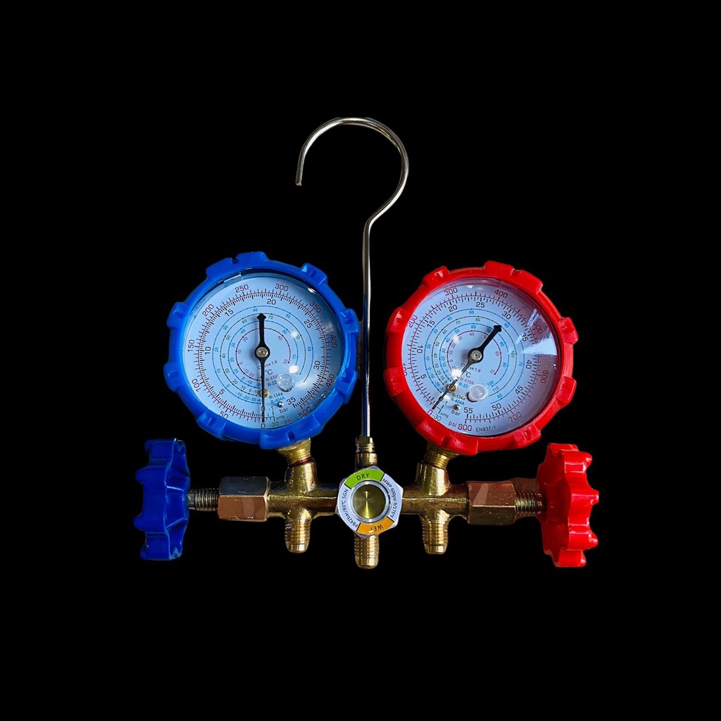 Bộ đồng hồ đôi nạp gas điều hoà, đo áp suất gas máy lạnh, kèm dây nạp chuyên dụng