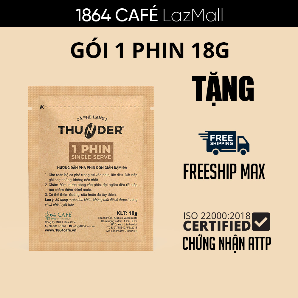 Cà Phê Thunder 1 phin 18g Nhãn Nâu (Xay Sẵn)