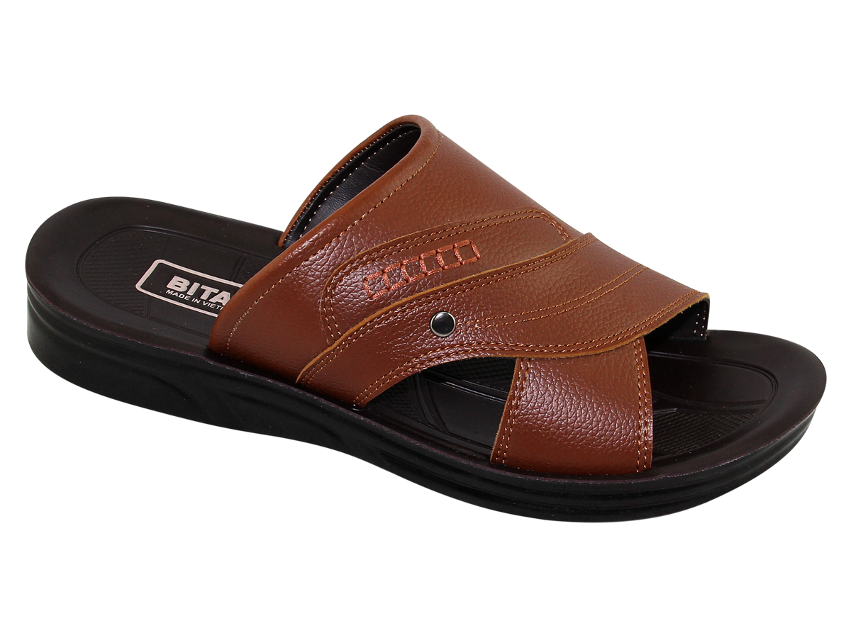 [HOÀN XU] DÉP LÊ DA QUAI NGANG NAM BITA'S DUM.115 (ĐEN + NÂU + VÀNG BÒ) - BITAS