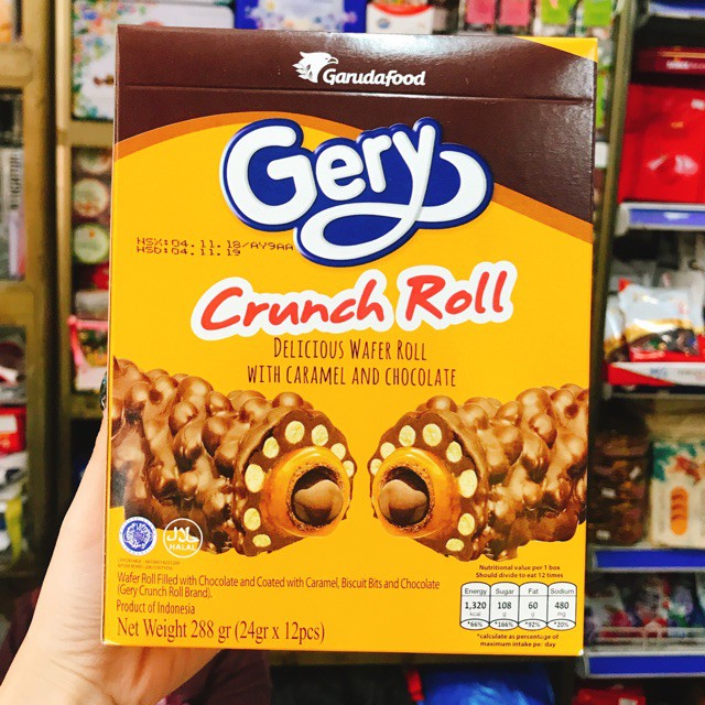 BÁNH GERY CRUNCH ROLL HỘP 288G (12 THANH)