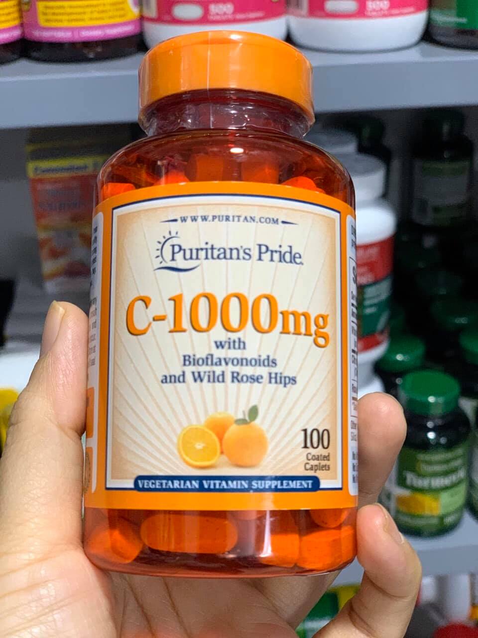 Vitamin C puritan pride rose hips 1000mg - 100 viên