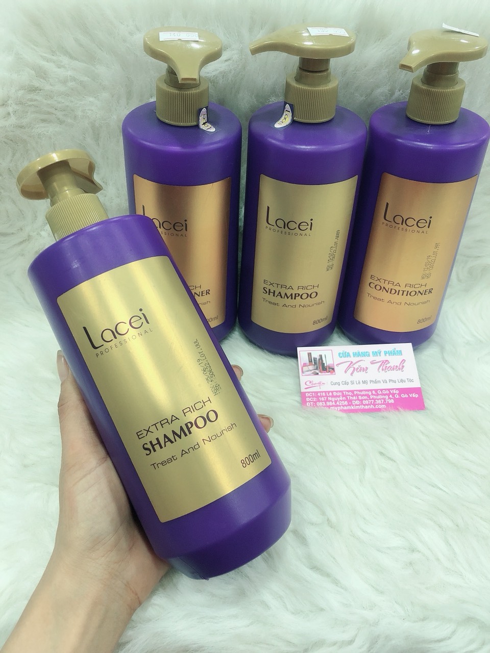 GỘI XẢ LACEI EXTRA RICH 800ML TÍM