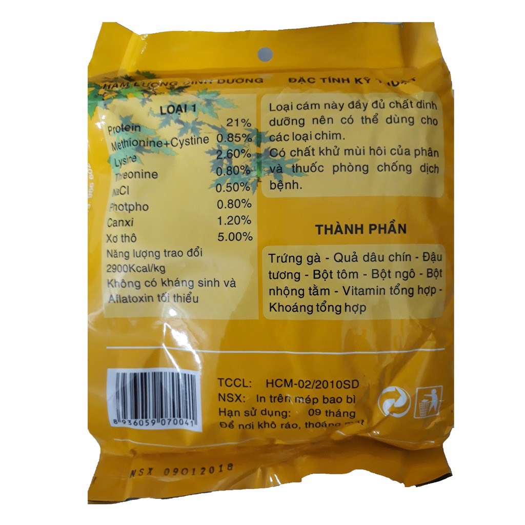Cám Trứng Bifood Vàng (Loại 1) 500g - Thức Ăn Chim