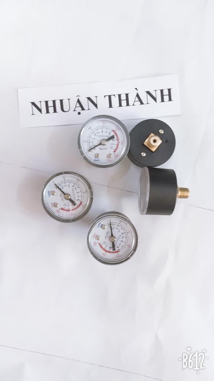 (xả lỗ) Đồng hố áp suất khí nén 0-180psi 0-12bar 1 / 8 chân ren 9mm