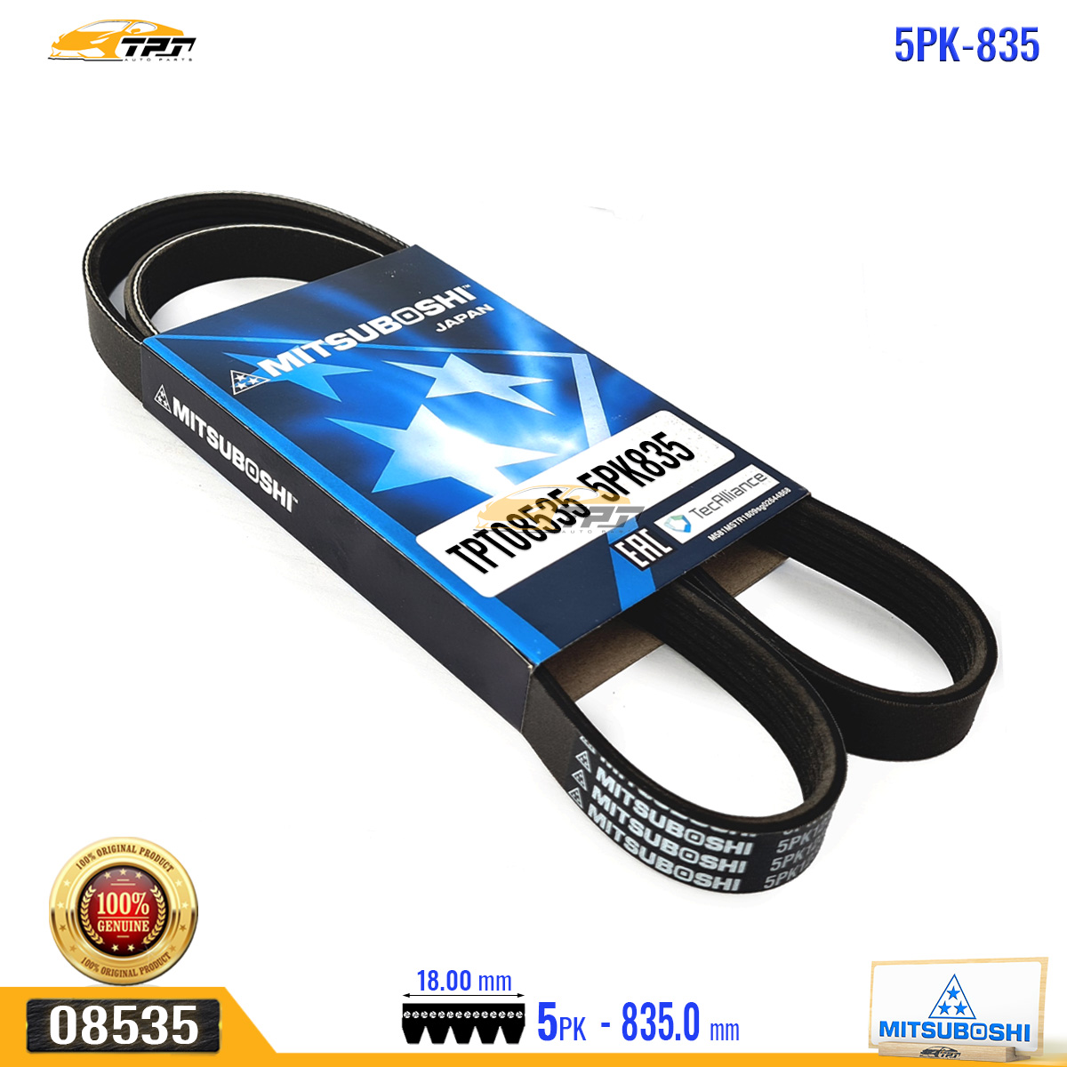 Dây curoa suzuki swift 1.3 1.5 1.6 05-17 grand vitara 1.6 05-15 fiat sedeci 1.6 06-14 5pk835 - 5pk 835 mitsuboshi - japan