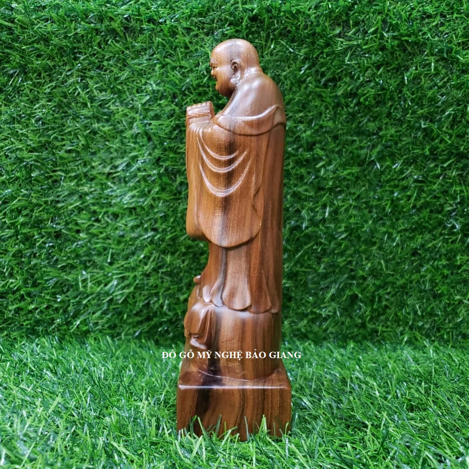 Tượng phật di lặc chúc phúc gỗ bách xanh