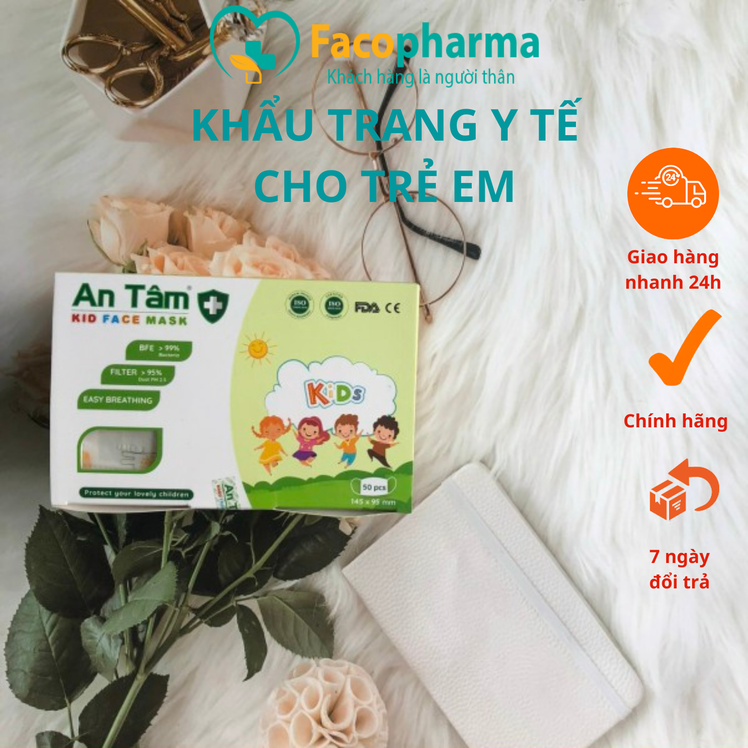 Hộp 50 Cái Khẩu Trang y tế Cho Bé 4