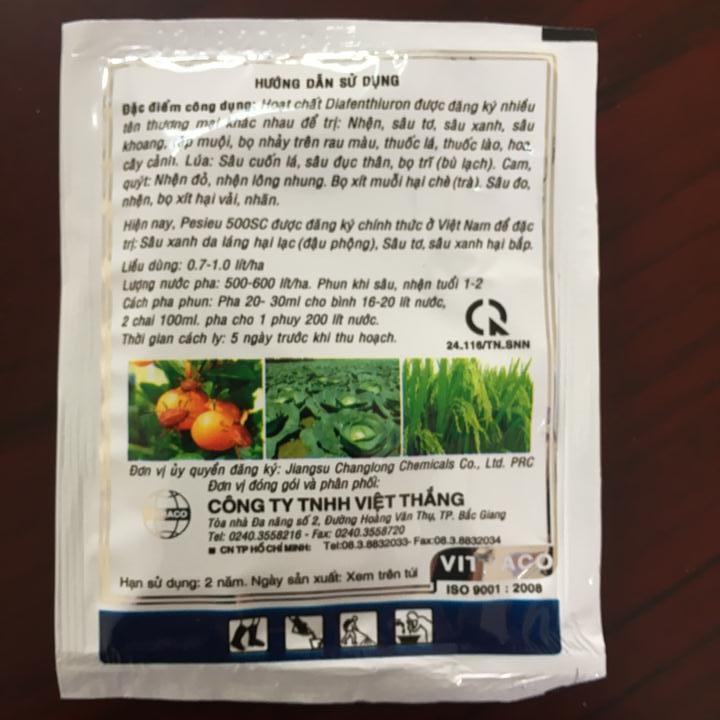Chế phẩm Pesieu 500SC gói 10ml trừ sâu, rầy, nhện đỏ