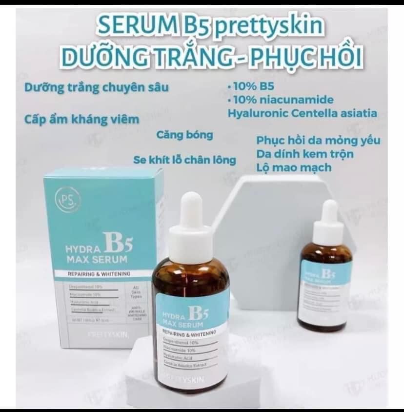 Tinh chất phục hồi dưỡng trắng Hydra Max B5 Serum Prettyskin 50 ml