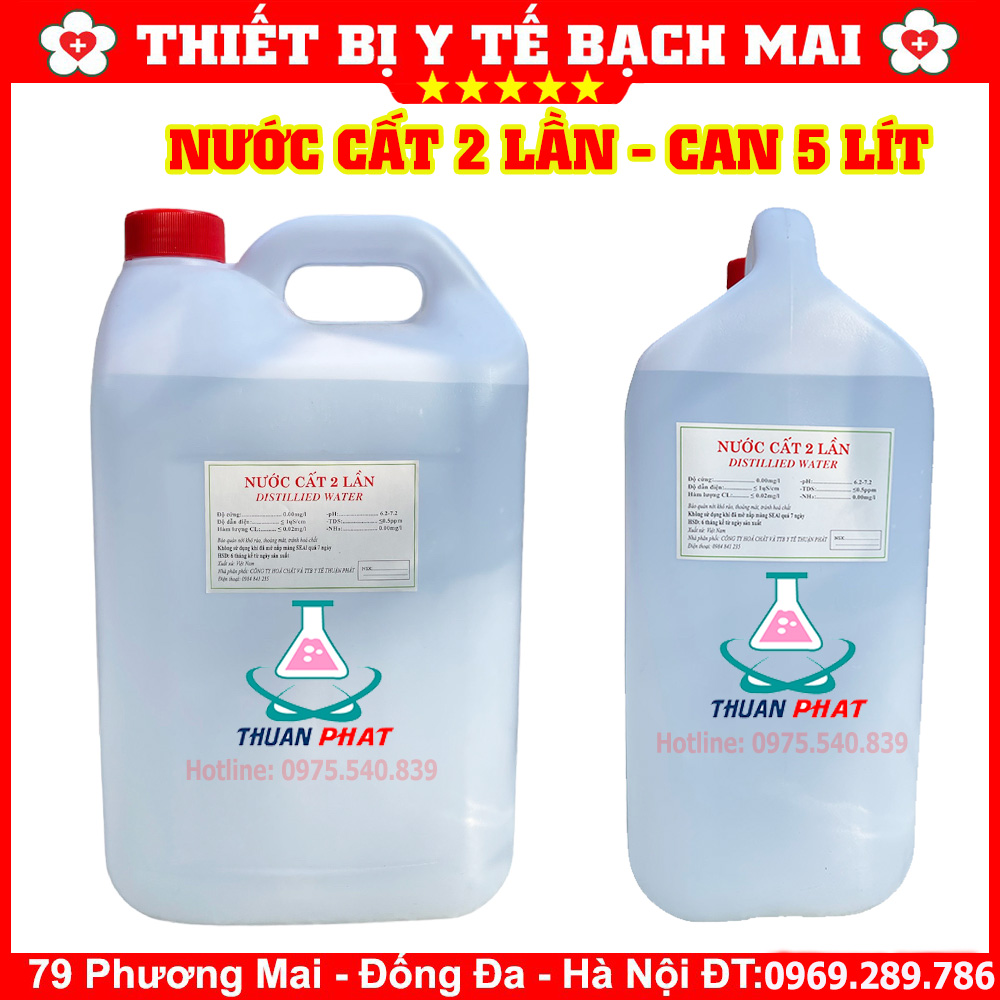 Nước Cất Tinh Khiết - Nước Cất 1 Lần - Nước Cất 2 Lần [Can 5 Lít]