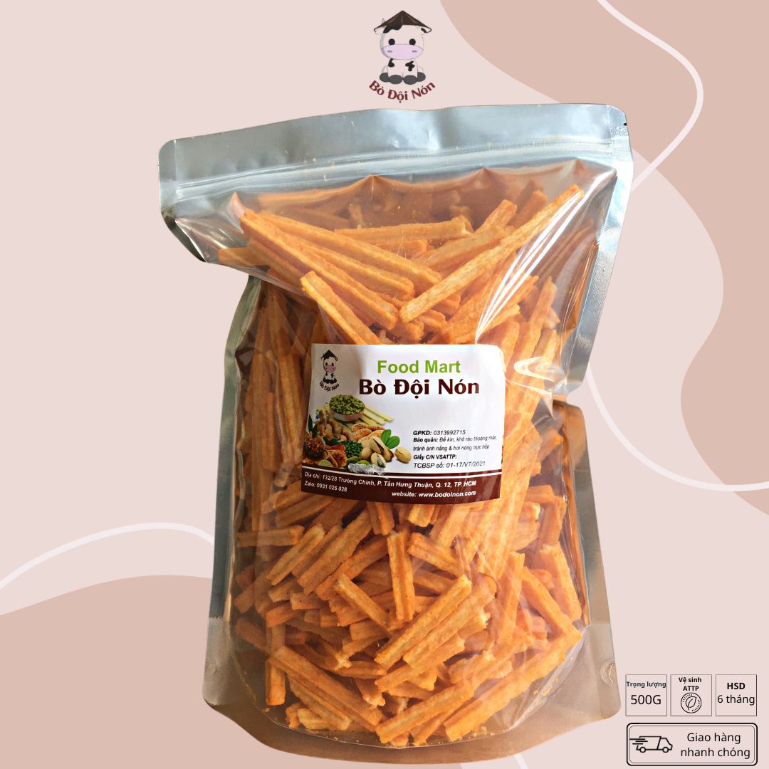 500g Khoai Tây Que Phô Mai Bò Đội Nón