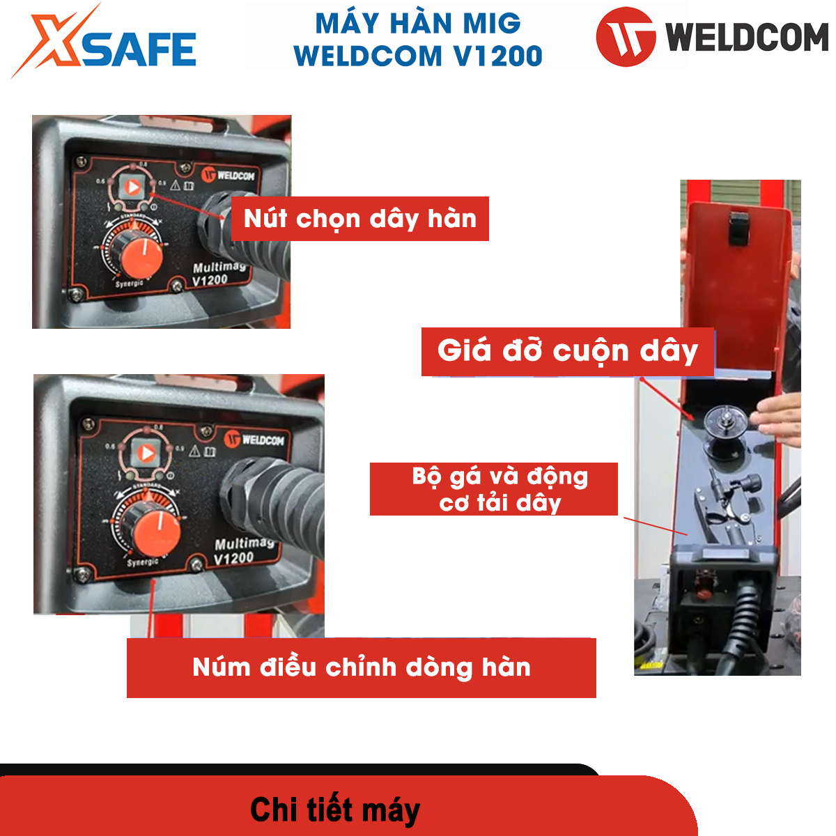 MIG welding machine semi automatic weldcom multimag V1200 range adjustable welding current 40a-120A, contemporary Glass solder wire 0.8mm - 0.9mm, performance 80%, MIG welding on high, inaccessible positions and handy-genuine-xsafe