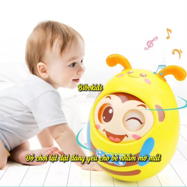 Đồ chơi lật đật hình con ong cho bé chớp mắt nhắm mở mắt