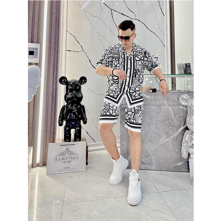 Bộ Pijama Cộc Tay Nam Mặc Hè Chất Lụa Latin Cực Mát
