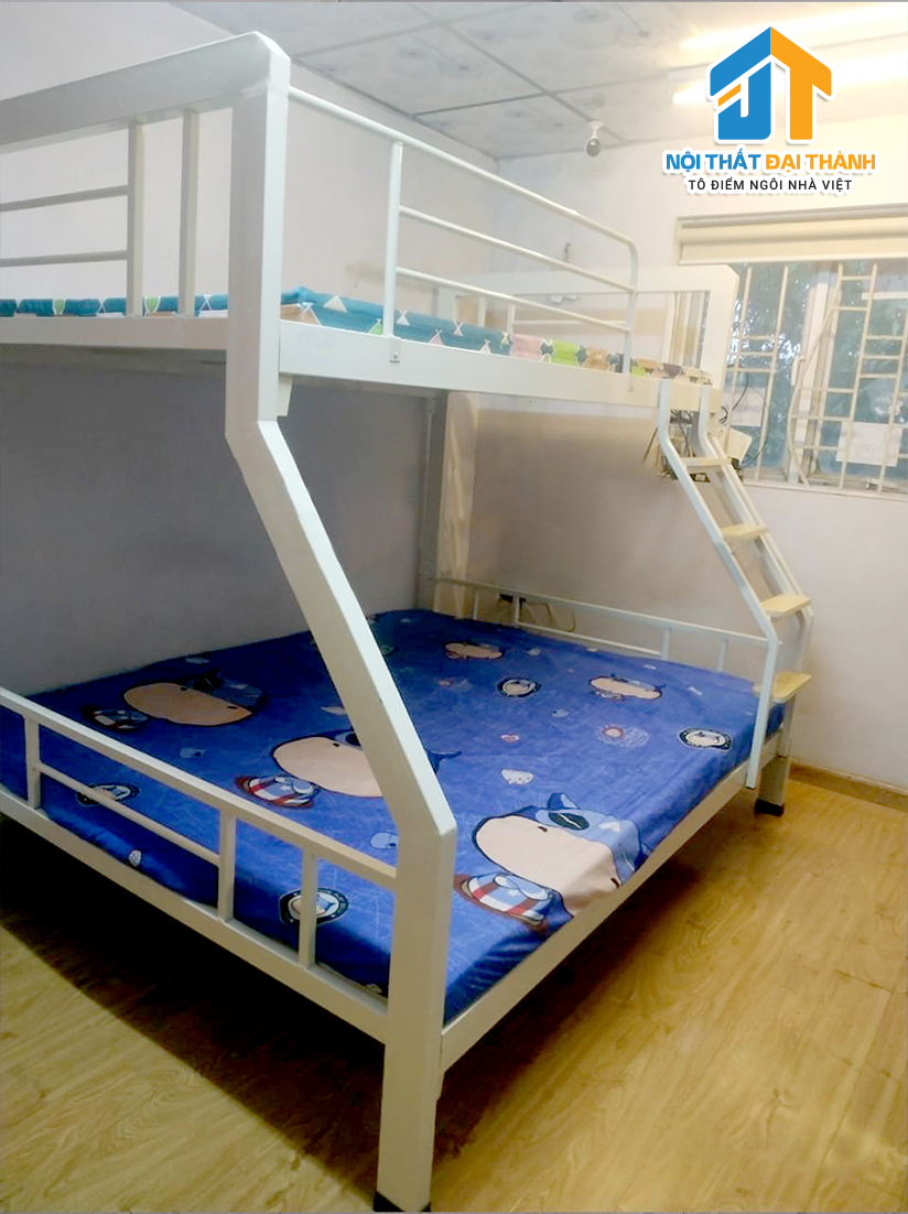 Giường sắt hộp hai tầng kích thước 1m2 x 1m4 đại thành sắt 4x8