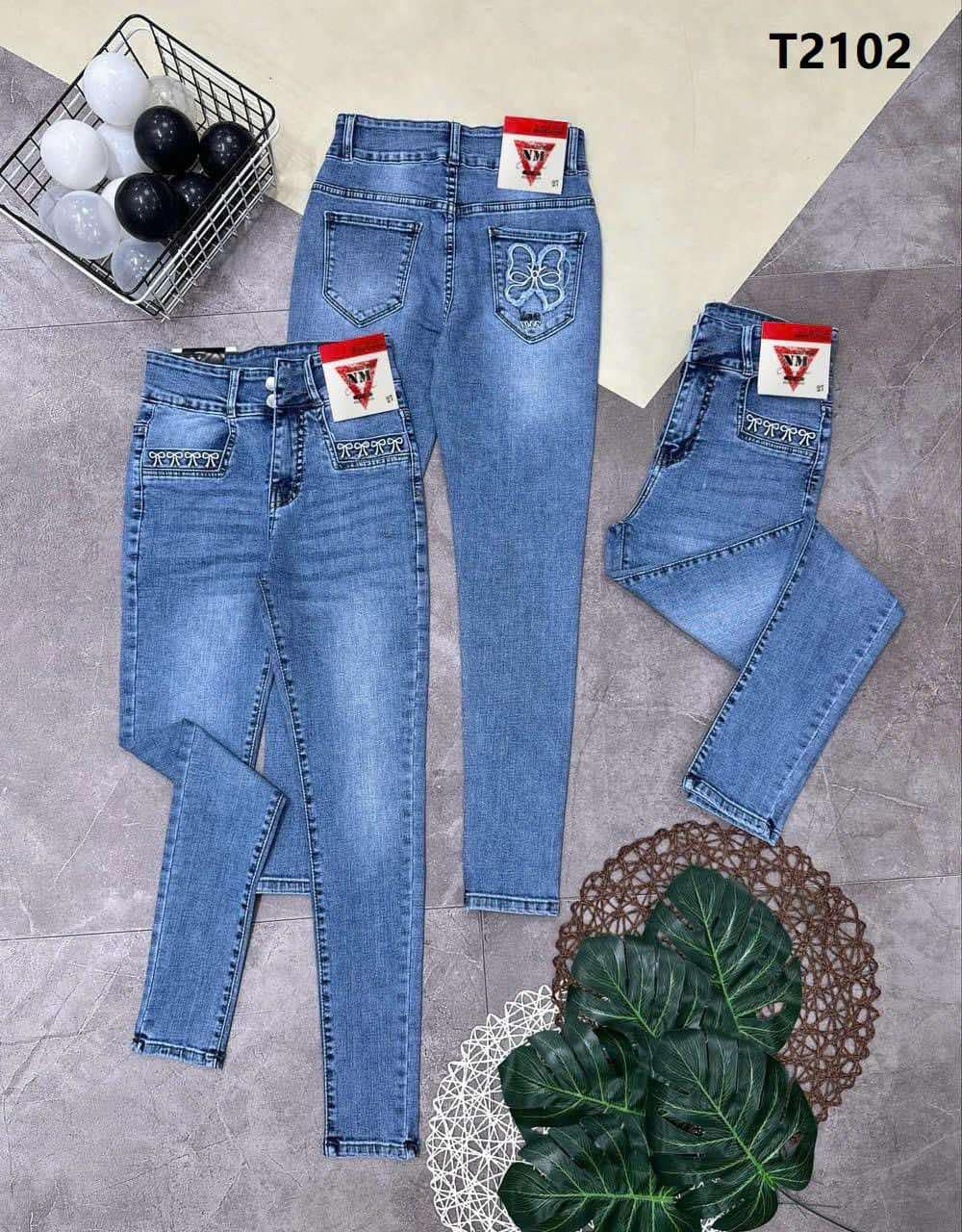 Quần jeans nữ lưng cao co dãn Đẹp Store 257