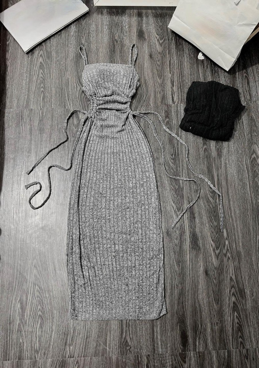 [HCM]đầm body nữ , đầm hai dây dags dài ôm rút dây eo lên form cực tôn dáng