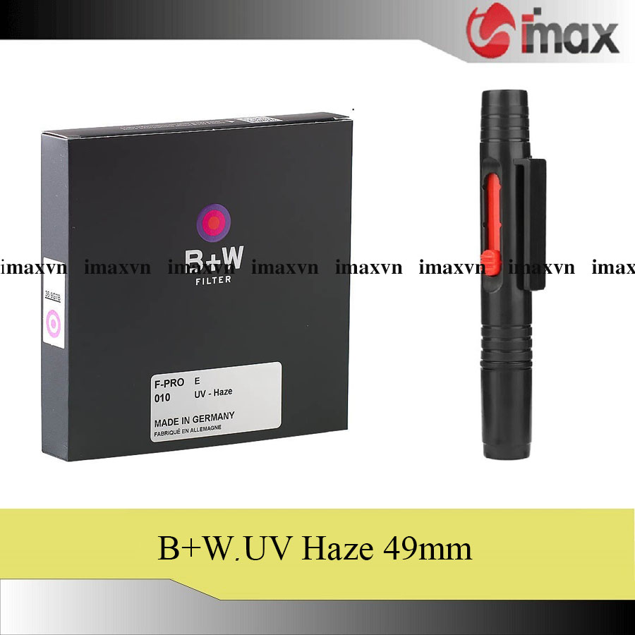 Kính lọc filter b+w f-pro 010 uv-haze e 49mm + bút lau lens